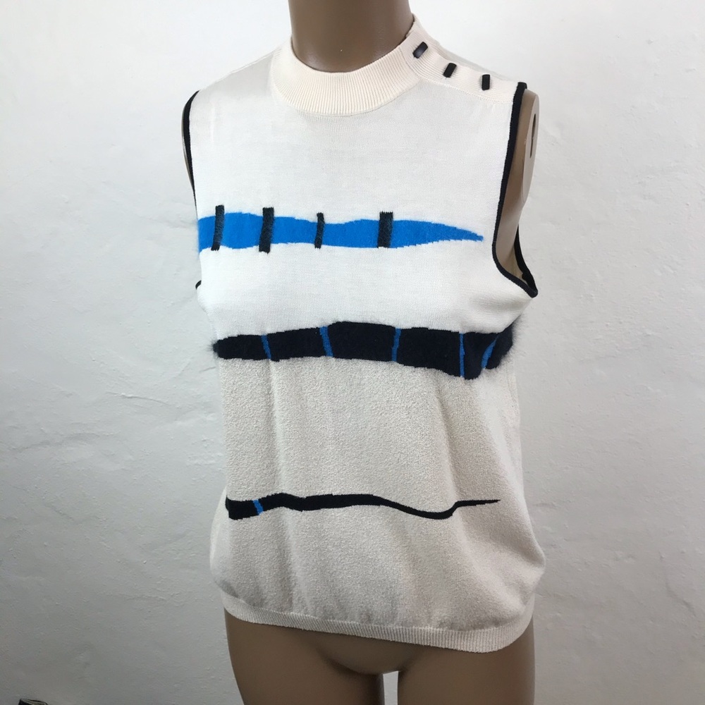JAMIE SADOCK Ivory Blue Black ABSTRACT Golf SHIRT